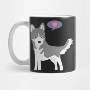 Grey Husky Love Mug